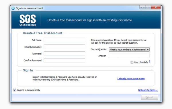 Creating your first SOS Online Backup Account Creating your first SOS Online Backup Account