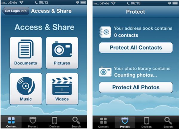 SOS Online Backup Mobile App Home Screen SOS Online Backup Mobile App Home Screen