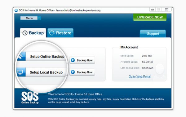 SOS Online Backup offers local backups as well SOS Online Backup offers local backups as well