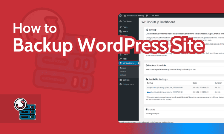 backup wordpress site