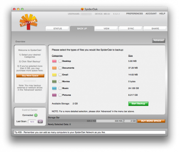 SpiderOak Mac Overview