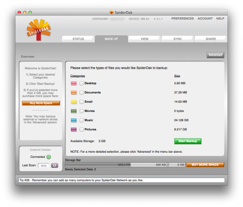 SpiderOak Mac Overview