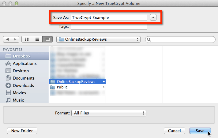 TrueCrypt Step 4: Choose the Save Location Choose the Save Location