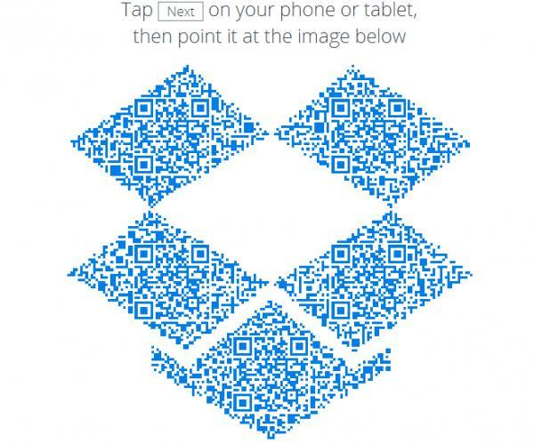 ConnectingNewComputer Dropbox logo made from QR Code
