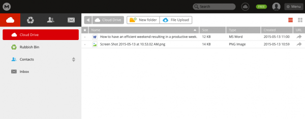 Mega Upload Interface Screenshot