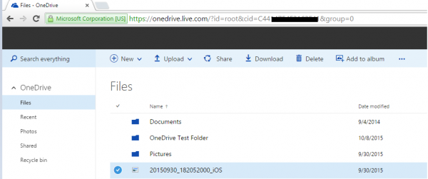 Step2- OneDrive Map-Check Cid