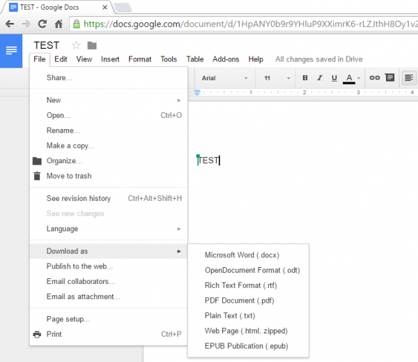 Google Document Download