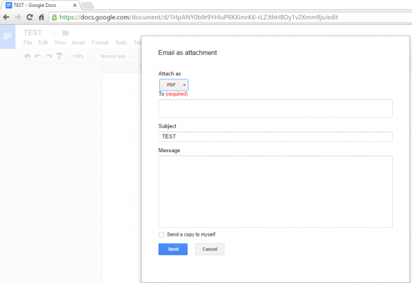 Google Document Email Attachment