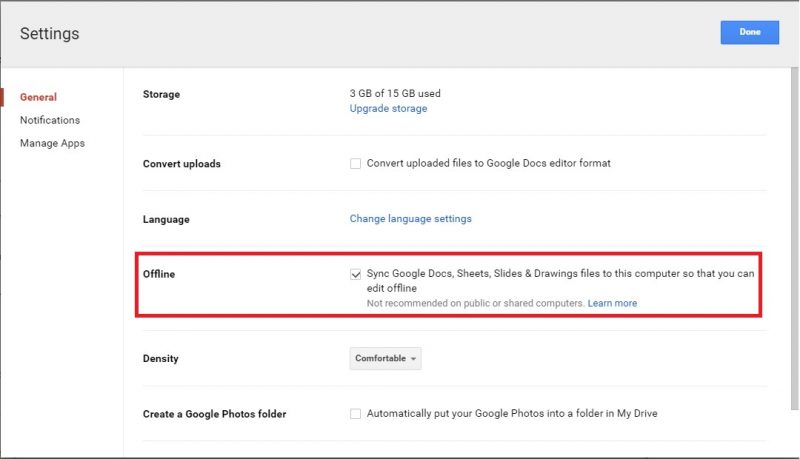 google-drive-settings