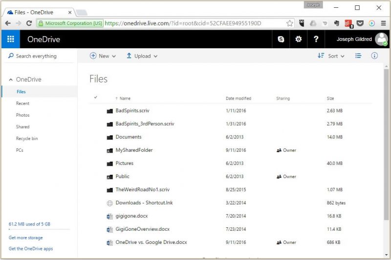 onedrive-live-interface