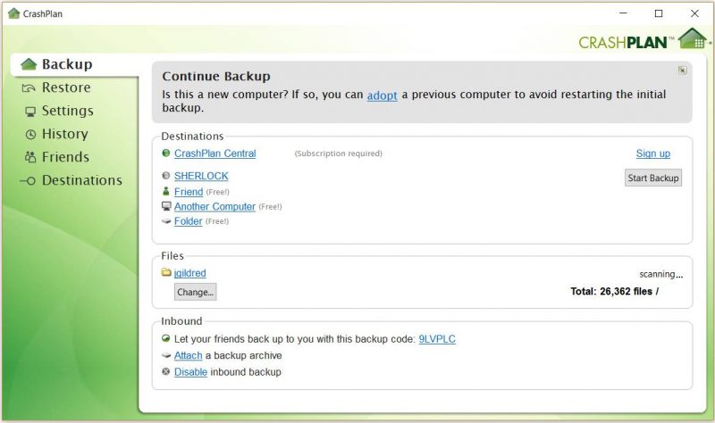 crashplan-desktop-interface