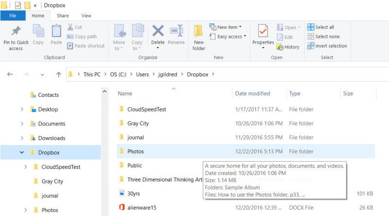 Dropbox File Folder