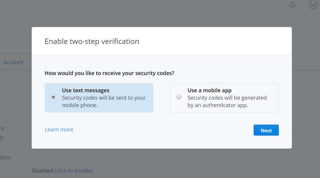 Email an account verification code to. 2 step verification. two-step verification settings changed.. your account is protected with an additional password. verification send code.