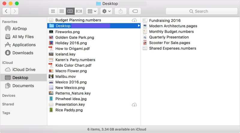 MacSierra iCloud Folders