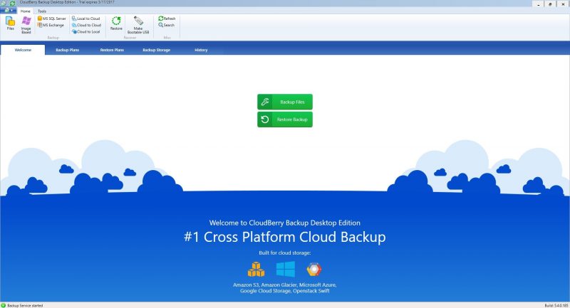 CloudBerrymain screen