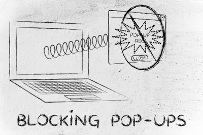 pop-up ads and browser settings: ad coming out of screen and getting blocked