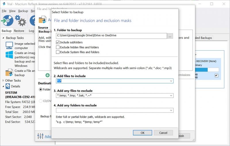 cloudberry backup exclude file