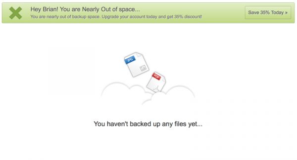 JustCloudOutOfSpaceAlert