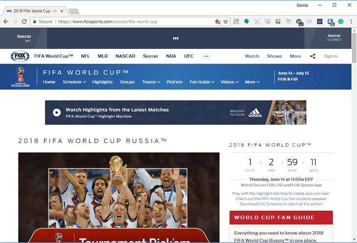 fox live stream world cup