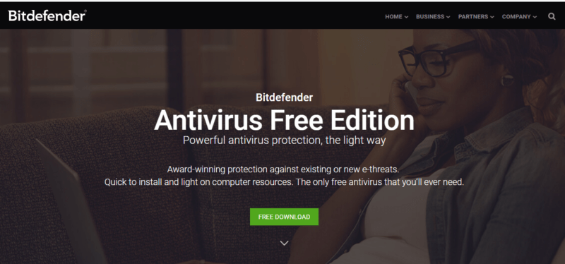 Bitdefender homepage