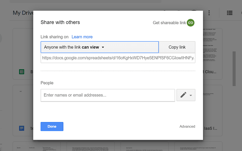 Google Drive Create Link