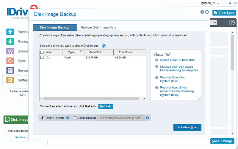 IDrive-Client-Disk-Image-Slider5