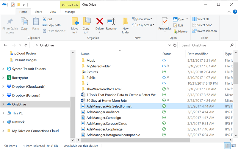 OneDrive Sync Folder Slider