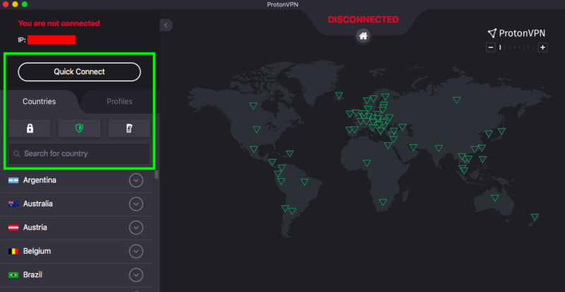 protonvpn basic features