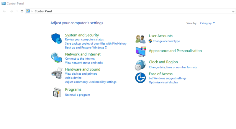 Windows-10-Control-Panel Windows 10 Hyper V Setup