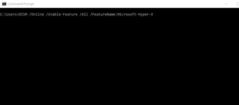 Enable Hyper V on the Command line