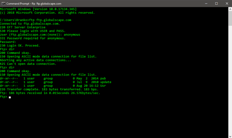 File Transfer Protocol CMD Line