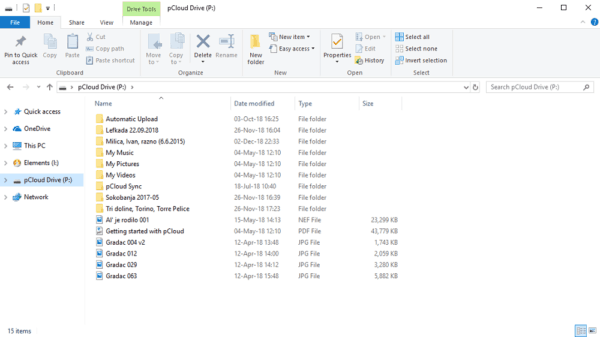 syncing files in pcloud drive to pc