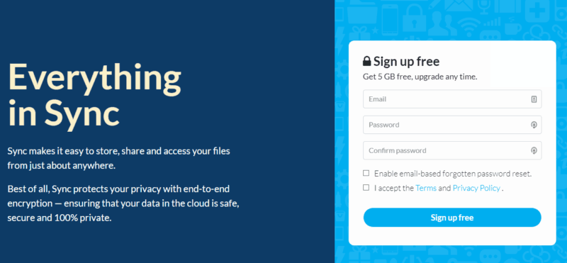 get sync.com free storage