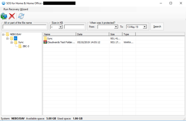 sos online backup recovery options