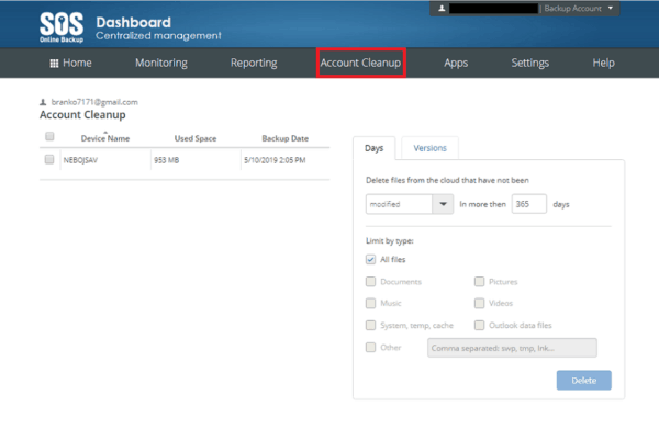 sos online backup update