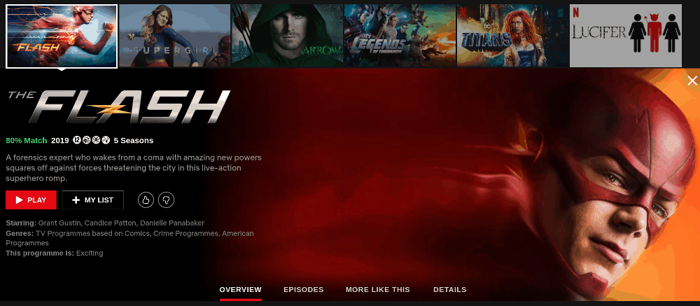 can you watch the flash on netflix