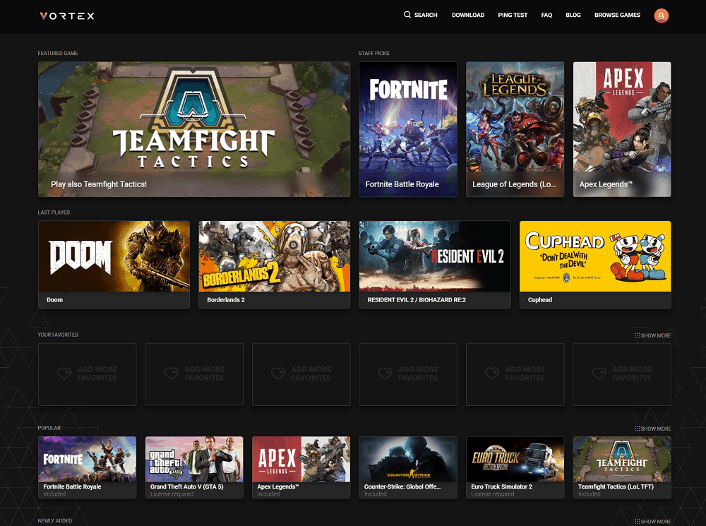 Vortex cloud gaming account free