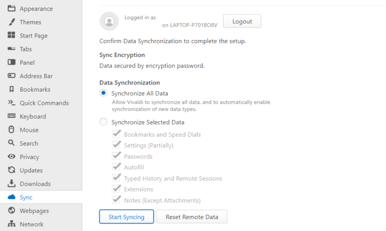 brave browser sync history