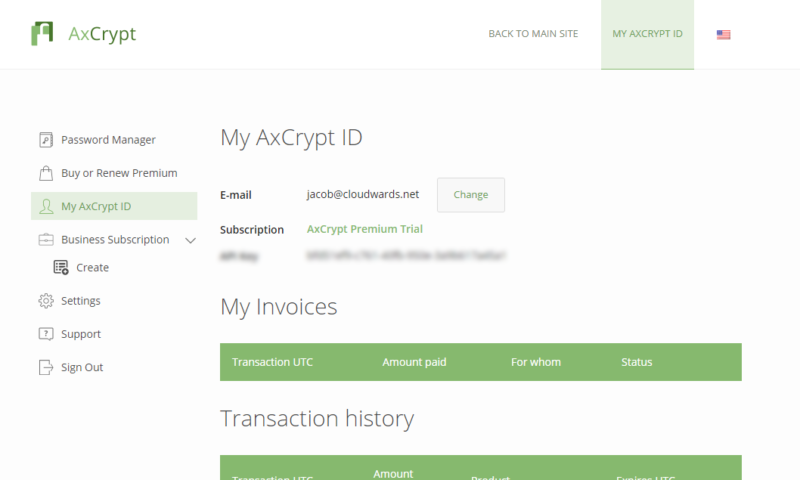 axcrypt-account-dashboard