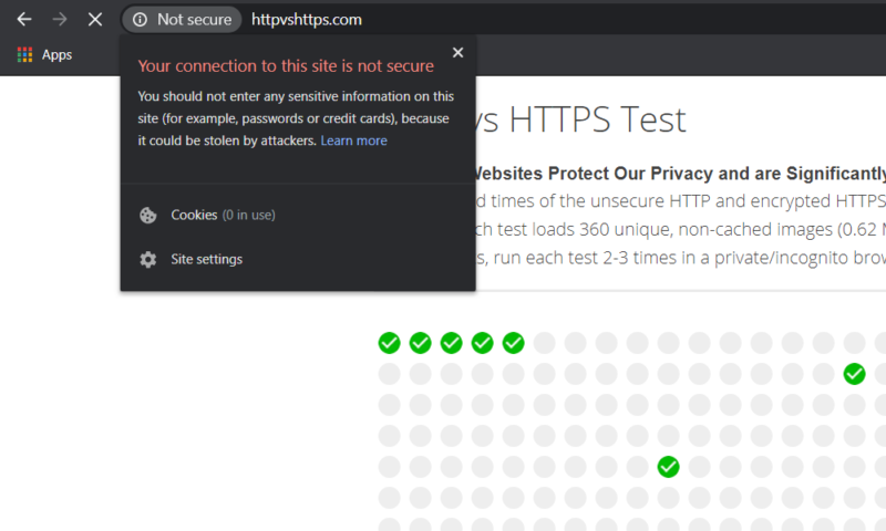 Secure connection warning