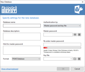 password-depot-database-creation