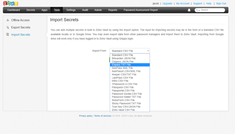 zoho-vault-password-import