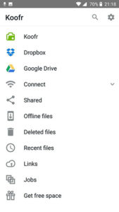 منوی 05_koofr_review_mobile_app "عنوان =" منوی 05_koofr_review_mobile_app_