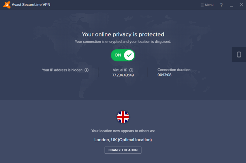 Avast-SecureLine-VPN-Running