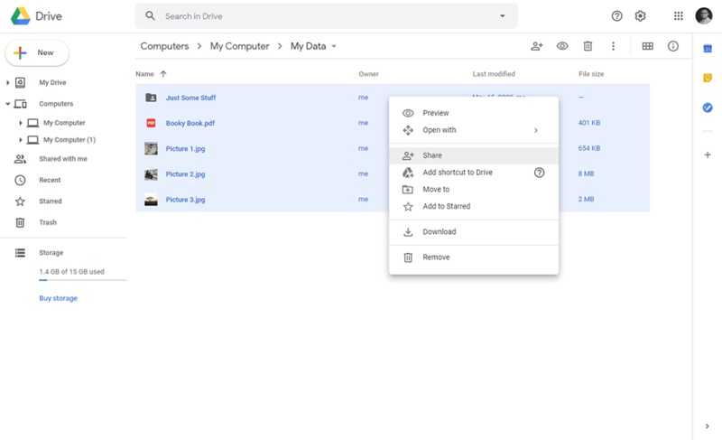 google drive file sharing