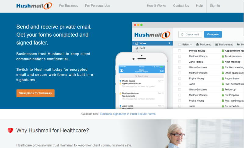 Hushmail-homepage-2020