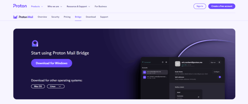 Proton mail bridge