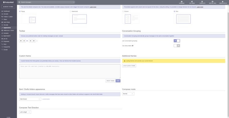 protonmail-apperance-settings