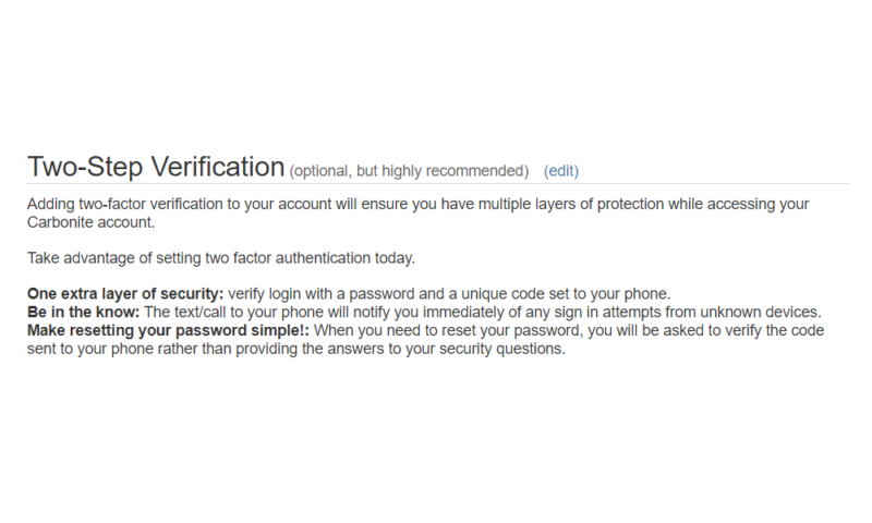 Carbonite-2FA