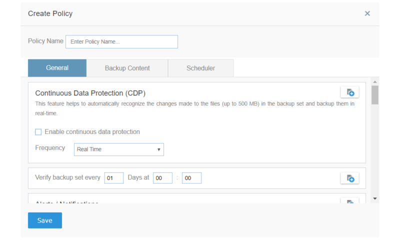 IDrive-Policy-Settings